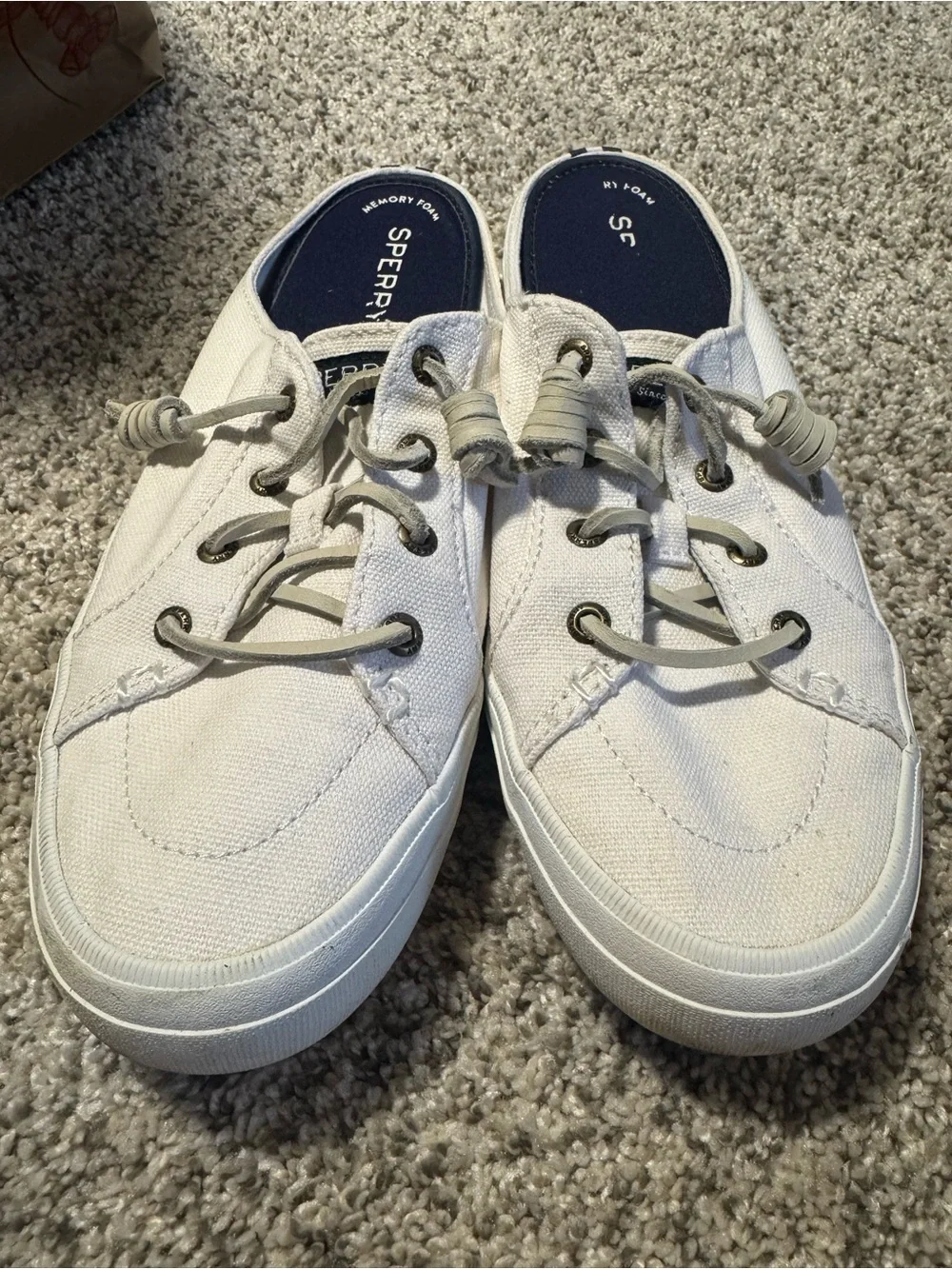 Sperry women’s  White Canvas Slip-On Sneakers
